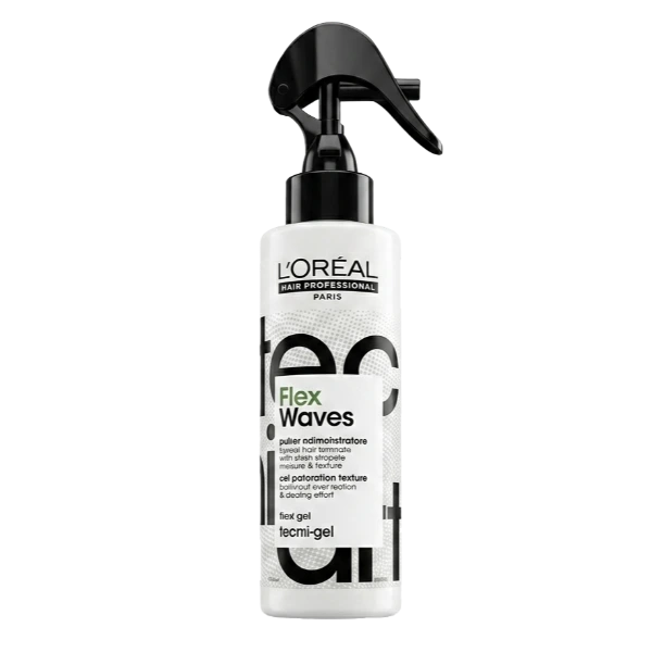 ספריי-ג'ל לעיצוב והגדרת גלים ותלתלים Tecni.Art Flex Waves Spray חוזק 2
