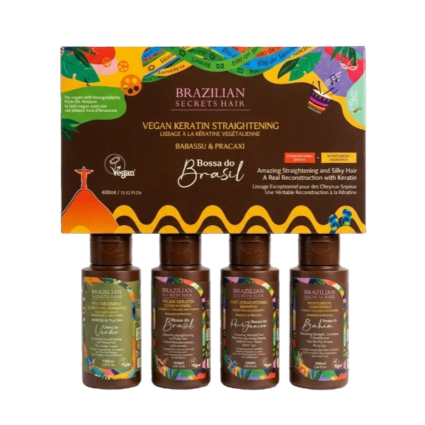 החלקה ברזילאית טבעונית מקצועית לשימוש ביתי Brazilian Secrets Hair
