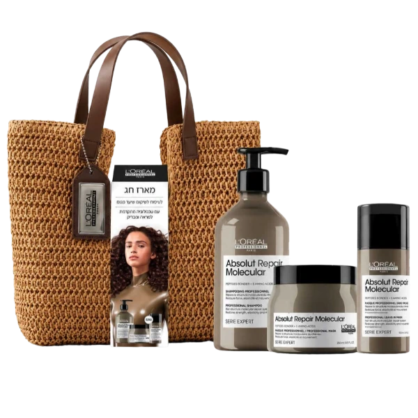 מארז חג יוקרתי לשיקום שיער פגום – L'Oréal Professionnel Absolut Repair Molecular