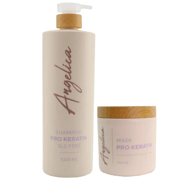 ערכת טיפוח לשיער Angelica Pro Keratin (שמפו + מסכה)